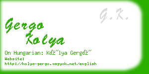 gergo kolya business card